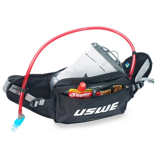 USWE ZULO 2L Hydration Waist Pack (1L) Carbon Black сумка на пояс с гидропаком, черный