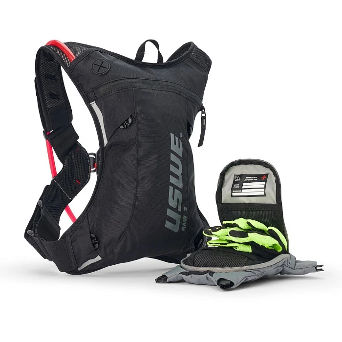USWE Raw 3L Dirt Biking Hydration Pack (2L) Carbon Black рюкзак-гидропак