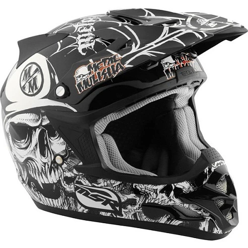 MSR Metal Mulisha шлем кросс, черно-белый
