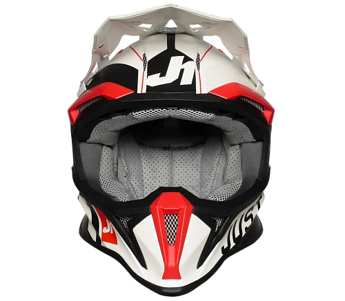 Just1 J18 Virtual Fluo Red-White шлем кроссовый