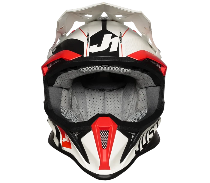Just1 J18 Virtual Fluo Red-White шлем кроссовый