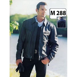 First M288 Куртка мужская кожаная удлиненная с прямой молнией