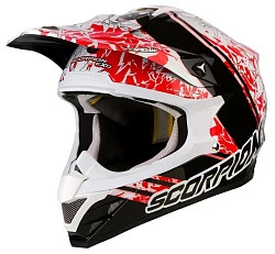 Scorpion VX-15 Air Wrap шлем кроссовый, красно-черно-белый