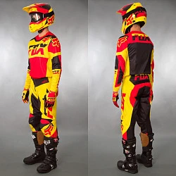 Fox Racing V1 Mako шлем кроссовый, желто-красный