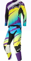 Alpinestars Techstar Venom комплект кросс, зелено-сине-бордовый