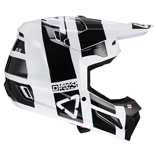 Leatt Kit Moto 3.5 V24 Black/White шлем кроссовый + Velocity 4.5 мотоочки