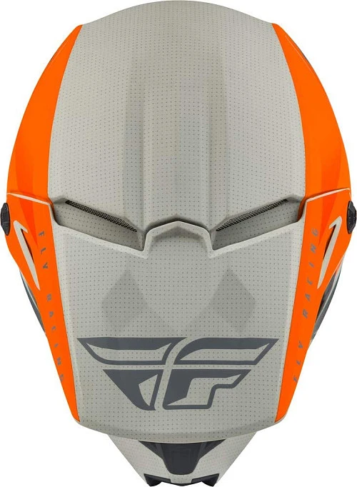 Fly Racing Kinetic Straight Edge шлем кроссовый, оранжево-серый матовый