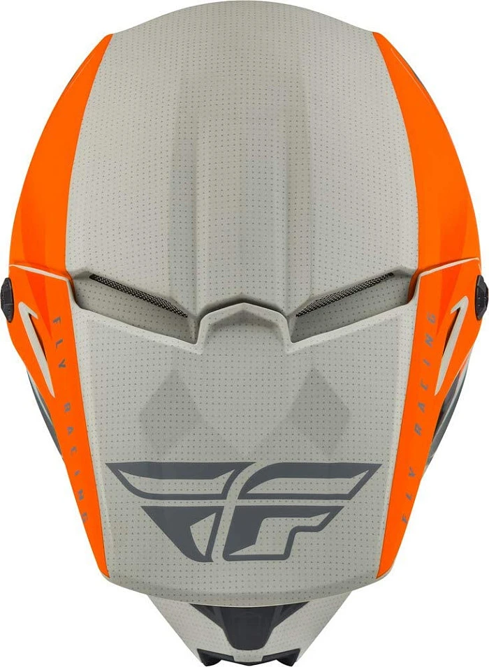Fly Racing Kinetic Straight Edge шлем кроссовый, оранжево-серый матовый