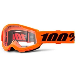 100% Strata 2 Junior Neon Orange / Clear Lens мотоочки подростковые