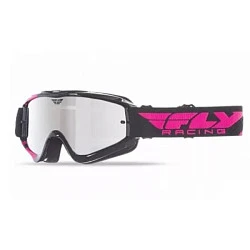 Fly Racing Zone 2016 мотоочки подростковые, розово-черный, серая зеркальная линза