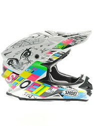 Shoei VFX-W Krack TC-10 шлем кроссовый, бело-желтый