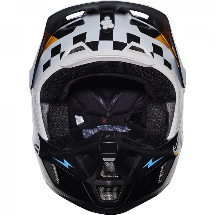 Fox Racing V2 Rohr White шлем кроссовый, бело-оранжево-голубой