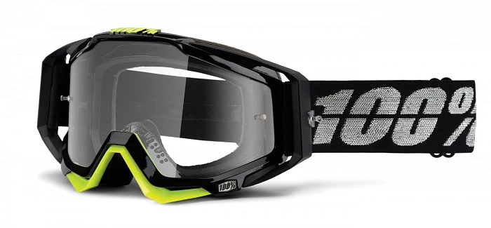 100% Racecraft Stealth/Clear Lens мотоочки,черный, прозрачная линза