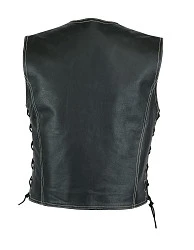 First V706 Жилет кожаный мужской на молниях, 4XL-6XL