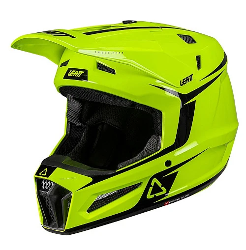 Leatt Kit Moto 3.5 Jr V26 Neon Yellow шлем подростковый + Vizion 2.5s мотоочки, желтый