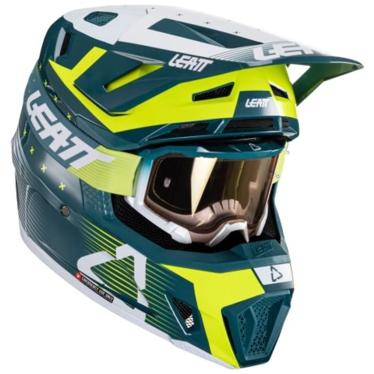 Leatt Kit Moto 7.5 V24 Acid Fuel шлем кроссовый + Velocity 4.5 мотоочки