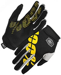 100% ITrack мотоперчатки, желто-черный