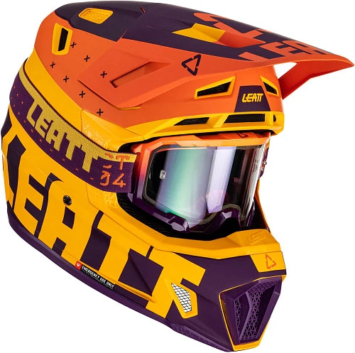 Leatt Kit Moto 7.5 V23 Indigo шлем кроссовый + Velocity 4.5 мотоочки