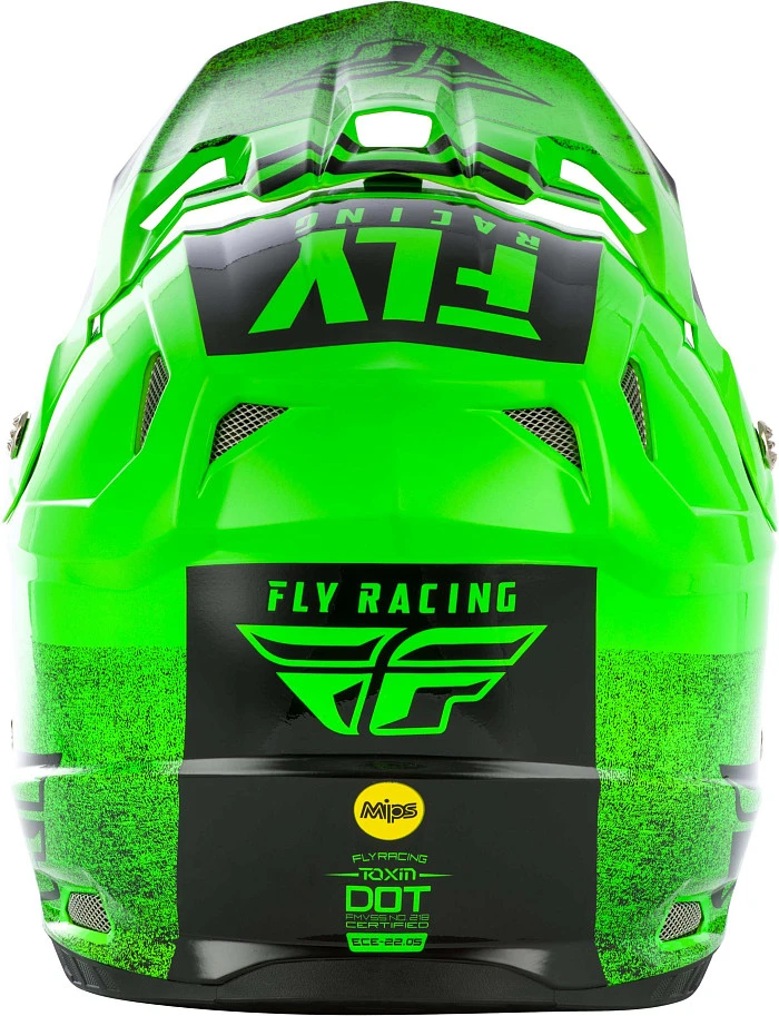 Fly Racing Toxin MIPS Embargo шлем кроссовый, зелено-черный