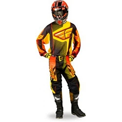 Fly Racing F-16 Limited мотоштаны кросс, черно-желто-оранжевый