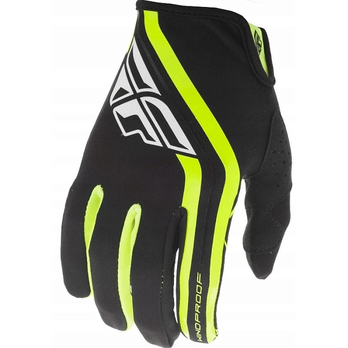 Fly Racing Windproof Lite 2021 мотоперчатки, черно-желтый