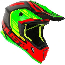 Just1 J38 Blade шлем кроссовый, красно-зелено-черный