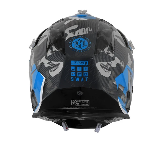 Just1 J32 SWAT Camo Blue Fluo шлем кроссовый, сине-черный