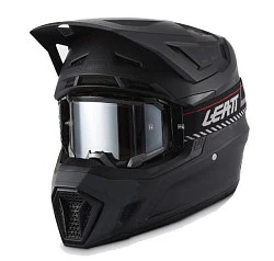 Leatt Kit Moto 7.5 V27 Stealth Black шлем кроссовый + Velocity 4.5 мотоочки, черный