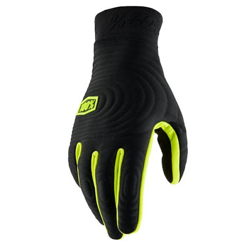 100% Brisker Extreme Black/Fluo Yellow мотоперчатки, черно-желтый