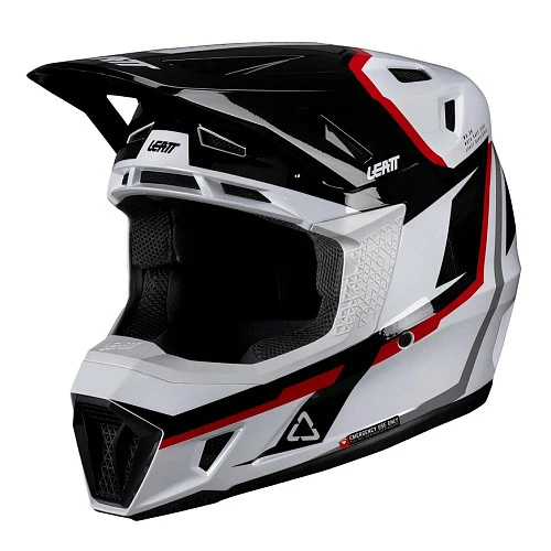 Leatt Kit Moto 7.5 V26  White/Red шлем кроссовый + Velocity 4.5 мотоочки, бело-красный