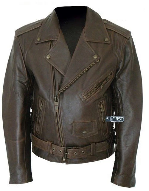 First M771BRT Косуха мужская кожаная, коричневый, 4XL-5XL