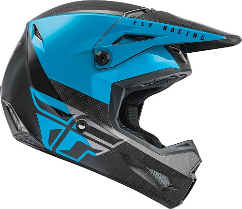 Fly Racing Kinetic Straight Edge шлем кроссовый, сине-серо-черный