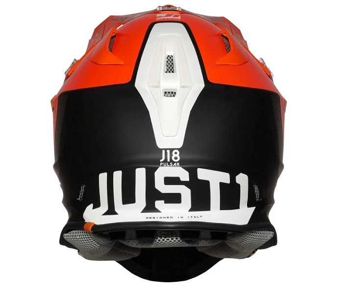 Just1 J18 Pulsar Orange-White-Black Gloss шлем кроссовый