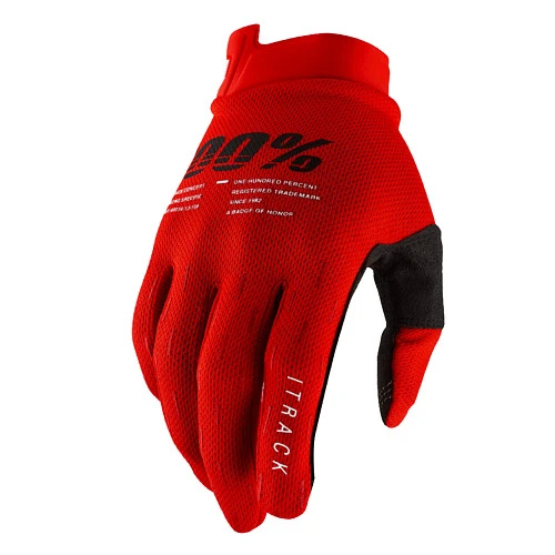 100% ITrack Red мотоперчатки, красный