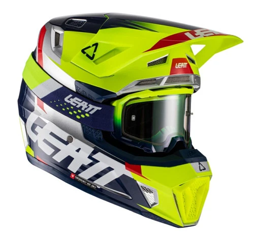 Leatt Kit Moto 7.5 V22 Lime шлем кроссовый + Velocity 4.5 мотоочки