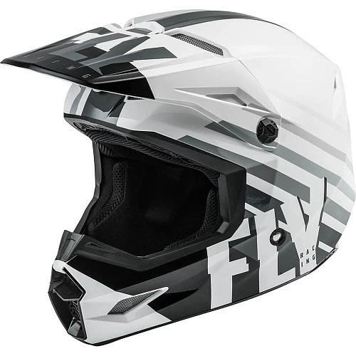 Fly Racing Kinetic Thrive шлем кроссовый, бело-черно-серый