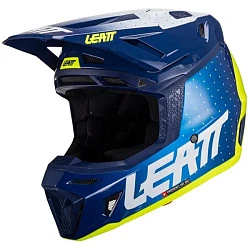 Leatt Kit Moto 8.5 V24 Blue шлем кроссовый + Velocity 5.5 мотоочки