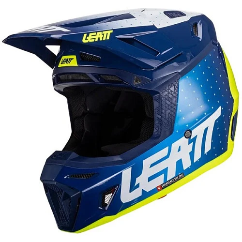 Leatt Kit Moto 8.5 V24 Blue шлем кроссовый + Velocity 5.5 мотоочки, синий