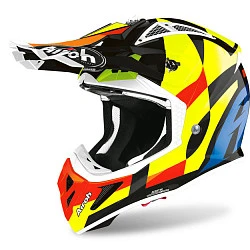 Airoh Aviator Ace Trick Black Gloss шлем внедорожный, черно-желто-красный