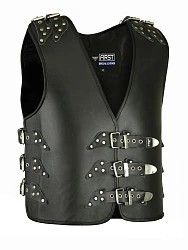 First V709 Жилет мужской клубный кожа 4мм, XS-3XL.