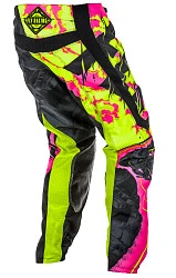 Fly Racing Kinetic Outlaw 2018 мотоштаны, розово-желтый