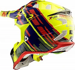 LS2 MX470 Subverter Bomber шлем кроссовый, желто-сине-красный