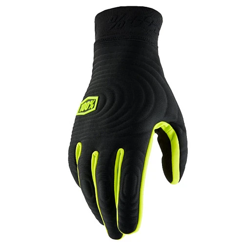 100% Brisker Extreme Black/Fluo Yellow мотоперчатки, черно-желтый