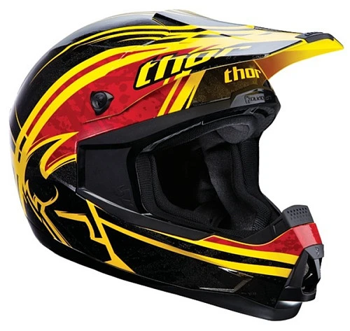 Шлем Thor Quadrant Splatter (черный/красно-желтый)