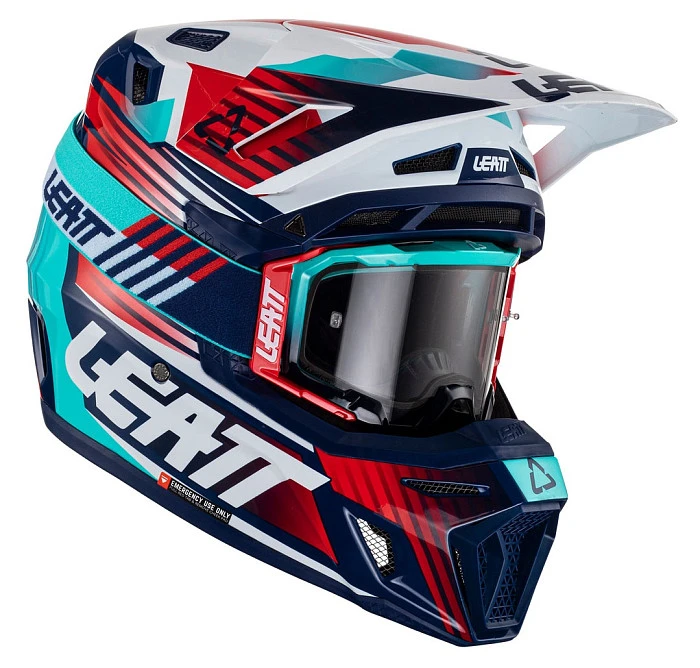 Leatt Kit Moto 8.5 V23 Royal шлем кроссовый + Velocity 5.5 мотоочки