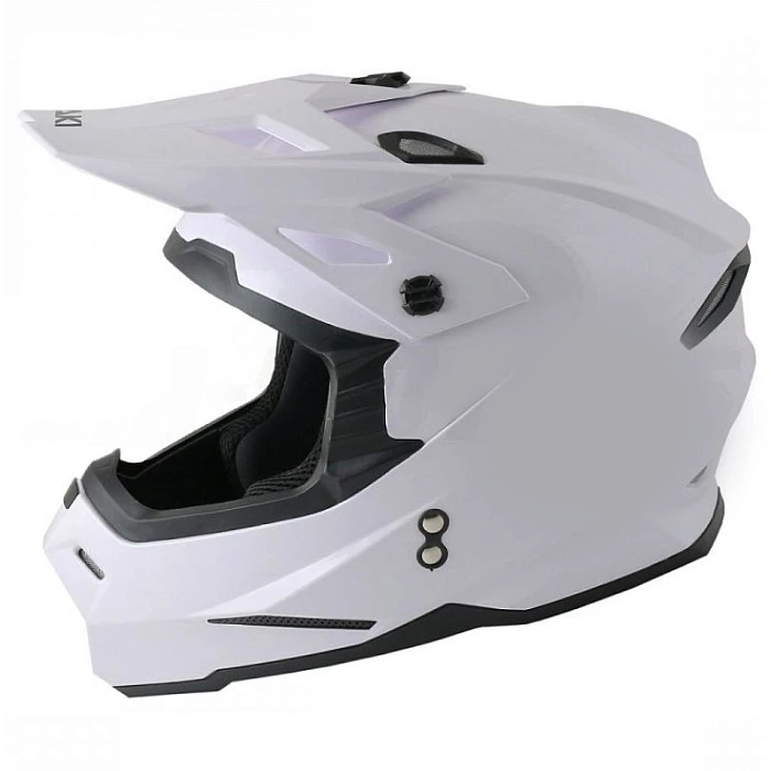 Ataki JK801 Solid шлем кроссовый, белый глянцевый