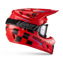 Leatt Kit Moto 7.5 V27 Red шлем кроссовый + Velocity 4.5 мотоочки, красный