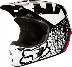 Fox Racing V1 Halyn 2018 шлем кроссовый, черно-малиново-белый