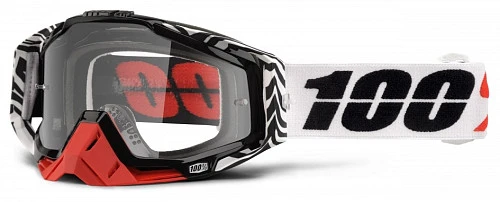 100% Racecraft Zoolander Clear Lens мотоочки, черно-белый