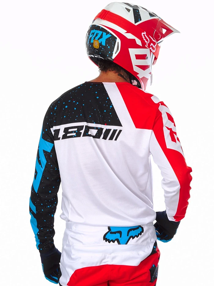 Fox Racing 180 Nirv джерси, бело-черно-красный